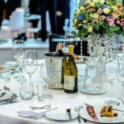 Covered table for a business dinner