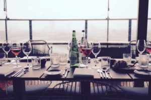 place setting on a dinner table