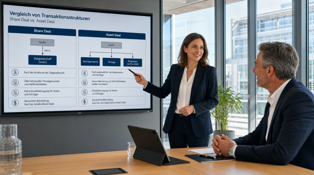 Share Deal vs. Asset Deal: Was das für Ihre Due Diligence und Ihren Datenraum bedeutet
