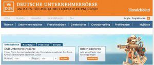 Unternehmensbörsen in Deutschland - eine Übersicht 3 Unternehmen finden - Screenshot dub.de